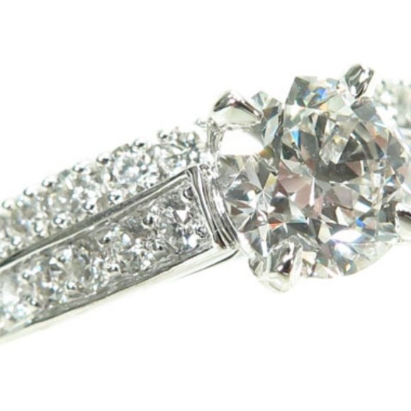 Platinum Prong 1.50 ct Diamond Engagement Ring Set - Picture 5 of 9